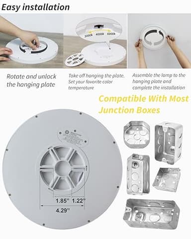 6pack 9 Inch Flush Mount Ceiling Light, 18w Led Ceiling Light, 3000k/4000k/6000k Selectable 1860lm Ceiling Light, Super Slim Led Light Fixture for Bedroom Kitchen Living Dining Room Office - Image 7