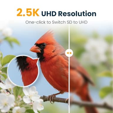 VINGUYS® Bird Feeder with Camera, 2.5K UHD Smart Bird Feeder Camera AI Identifies 11,000+ Bird's Species, Auto-Capture Bird's Video, IP66 Waterproof Outdoor Solar Powered, Ideal Gift for Mom - Image 2