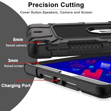 Rantice Case for 9th/8th/7th Generation, Hybrid Shockproof Rugged Drop Protective Case with Kickstand for iPad 10.2 Inch (2021/2020/2019 Release), Black - Image 6