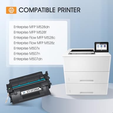 89A Black Toner Cartridge 2 Pack Compatible Replacement for HP 89A CF289A 89X CF289X (with Chip) for Enterprise M507 M507n M507dn M507x MFP M528dn M528f M528c M528z M528 Series Printer - Image 2