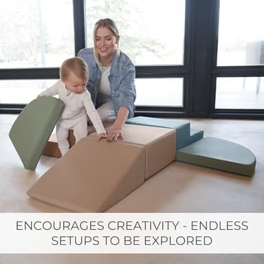 ZICOTO Fun Climbing Toy Set for Toddlers Aged 1-3 - Incl. Crawl Through Tunnel & PU-Leather Climbing Blocks for Unlimited Indoor Fun - Perfect Foam Play Gym for Baby/Kids to Safely Learn New Skills - Image 6