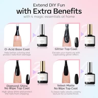 modelones 40 Pcs Gel Nail Polish Set, 36 Colors Rainbow Neon Gel Polish Bright Hot Pink Green Yellow Purple Blue Glitter Nail Gel Polish with Soak Off Base Coat& Matte Glitter Glossy Top Coat - Image 6