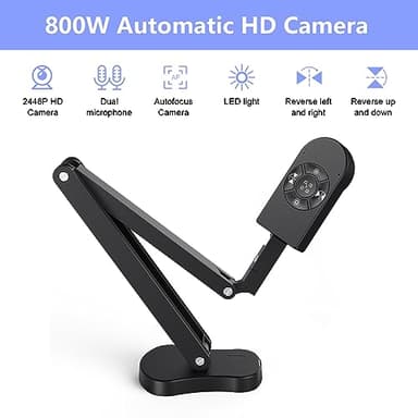 THUSTAR 8MP Document Camera & Webcam 4K with Dual Microphones, USB Visualiser A3-Size, 3-Level LED Lights, Image Invert Function, Fold, for Live Demo, Distance Education -Windows, macOS and Chrome OS - Image 2