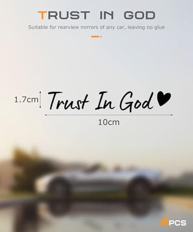 SCUARI 4PCS Car Stickers,Cars Decals,Car Accessories Trust in God Rearview Mirror Sticker,Auto Stickers and Decals,Auto Decals for Women,Trust in God Mirror Decoration,Fits Most Vehicles (Black) - Image 2