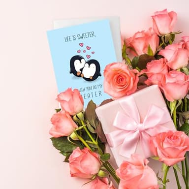 ALY LOU Funny Anniversary & Birthday Card – Punny Greeting Card Blank Inside, Cute & Perfect for Couples, Him, Her, Husband, Wife, Girlfriend, Boyfriend (Life Is Sweeter With You As My Heater) - Image 6