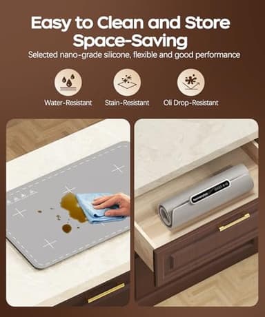 Qimh Food Warming Mat, Electric Warming Tray for Parties Buffet, Full Silicone Surface with 4 Temperature Setting & 10s Rapid Heating, Portable Food Heater for Countertop, Familly Gatherings, Sabbath - Image 5