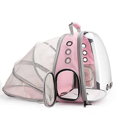 Lollimeow Cat Carrier Backpack, Bubble Expandable Backpack Carrier, Pets and Small Dogs,Airline-Approved, Designed for Travel, Hiking, Walking & Outdoor Use (Back Expandable-Pink) - Image 7