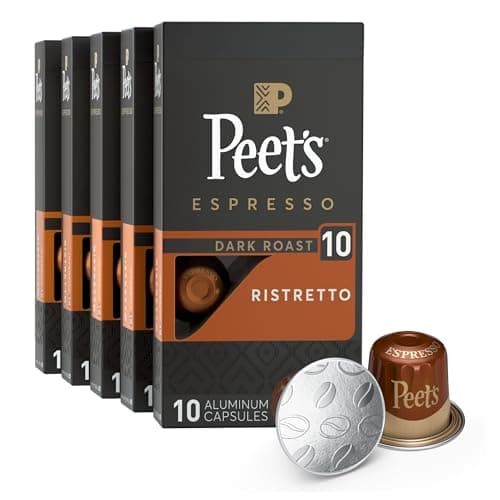 Peet's Coffee, Dark Roast Espresso Capsules, Compatible with Nespresso Original Machine - Ristretto Intensity 10, 50 Count (5 Boxes of 10 Espresso Capsules) - Image 1