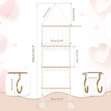 VISATOR Headband Holder Bows Organizer - Baby Girls Hair Accessories Holder - Toddler Girls Room Wall Decor - Image 3