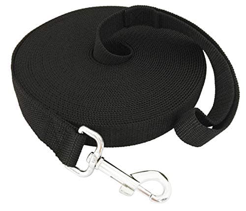 SALO Nylon Training Dog Leash for Small Medium Large Dogs, 1 Inch Wide, 20ft 30ft 40ft 50ft Long Leash Dog/Puppy Lead for Obedience Recall Training, Camping, or Backyard (40 Foot, Black) - Image 1