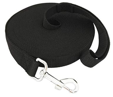 SALO Nylon Training Dog Leash for Small Medium Large Dogs, 1 Inch Wide, 20ft 30ft 40ft 50ft Long Leash Dog/Puppy Lead for Obedience Recall Training, Camping, or Backyard (40 Foot, Black) - Image 1