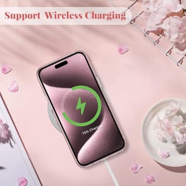 ZTOFERA for iPhone 14 Pro Case,Cute Pink Ribbon Bow Tie Planet Star Floral Aesthetic Phone Case,Trendy Slim Hard IMD Shockproof Protective Bumper Phone Cover for Women Girls,Heart - Image 5