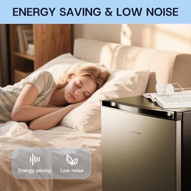 Upstreman 3.0 Cu.ft Small Mini Freezer Upright Freezer with Reversible Door, Fast Cooling, 5 Adjustable Thermostat, Stand Up Freezers with Ice Trays Defrosting Tools for Home, Dorm (Silver) - Image 8