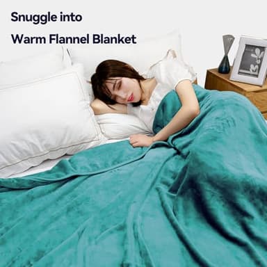 Fleece Blanket Lightweight Throw Blankets for Sofa,Couch,Bed,Super Soft Cozy Microfiber Blanket(Emerald Green，9090) - Image 3