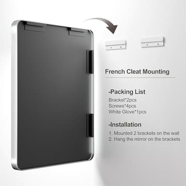 GOLOMO 40x30 Silver Bathroom Mirror, Silver Vanity Mirror for Wall, Rounded Rectangle Mirror with Beveled Border, Anti-Rust, Shatterproof (Horizontal/Vertical) - Image 6