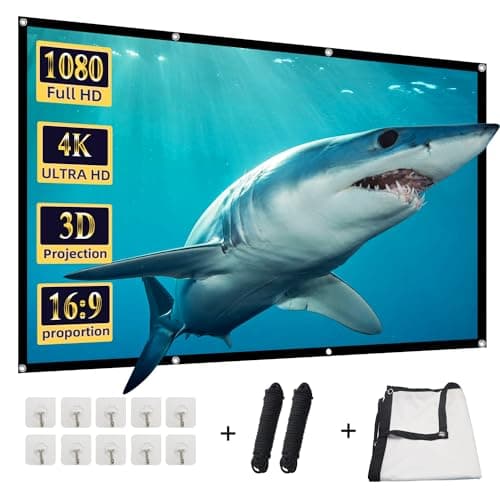 100 inch Projector Screen,DUYIKJ Foldable Washable Portable Rear Front Projector Screen 4K Indoor Outdoor 16:9 HD Projection Movies Screen for Backyard Home Theater Office - Image 1