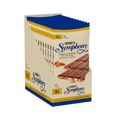 HERSHEY'S SYMPHONY Chocolate Almond Toffee XL, Candy Bars, 4.25 oz (16 Pieces, 12 Count) - Image 3