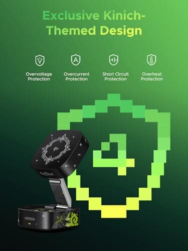 UGREEN MagFlow Qi2 Foldable Charging Station, 2-in-1 Fast Wireless Charger Compatible with iPhone 17/17 Air/17 Pro/17 Pro Max 16 15 14 13 12, Airpods3 2 Pro (No AC Adapter), Genshin Impact Edition - Image 6