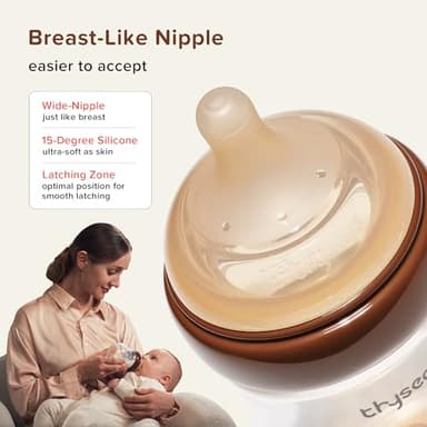 Thyseed PPSU Natural Anti-Colic Baby Bottles | Newborn Breast Like Nursing Bottle for Breastfed Babies with Nipple(1-2 Months),5oz,1pack - Image 6