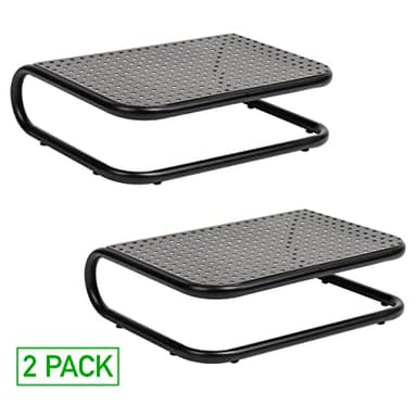 Mind Reader Monitor Stand, Set of 2, Ventilated Laptop Riser, Desktop Organizer, Metal, 14.25"L x 11"W x 4.25"H, Black - Image 9