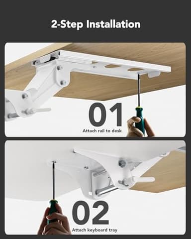 HUANUO Keyboard Tray Under Desk, 360 Adjustable Ergonomic Sliding Keyboard & Mouse Tray, 25" W x 9.8" D - Image 6