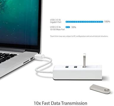 TP-Link USB 3.0 to Ethernet Adapter (UE330) - Portable 3-Port USB Hub with 1 Gigabit RJ45 Ethernet Port, Laptop Network Adapter, Supports Win 7/8/8.1/10, Mac OS X (10.6-10.14), Linux OS and Chrome OS - Image 5
