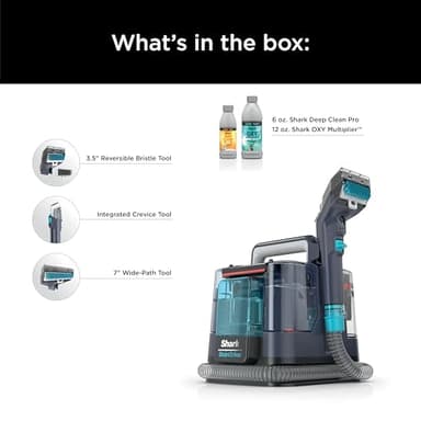 Shark StainStriker Portable Carpet, Upholstery & Area Rug Cleaner, XL Tool & Self-Cleaning, Stain & Odor Remover, Perfect for Car Interior with 3 Cleaning Tools & Solution, PX225BRN, Royal Purple - Image 9