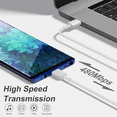 45W Type C Charger, 10FT USB C Charger 2-Pack iPhone 15 16 Charger with iPhone 16/16 Plus/16 Pro/16 Pro Max/iPhone 15/15 Pro Max/iPad Pro/AirPods/Galaxy S25 S24 S23 S22 S21,Android Charger(White) - Image 4