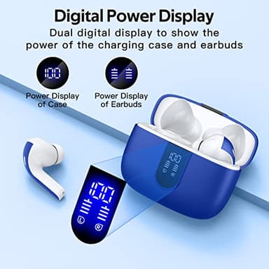 TAGRY Bluetooth Headphones True Wireless Earbuds 60H Playback LED Power Display Earphones with Wireless Charging Case IPX5 Waterproof in-Ear Ear buds with Mic for TV Smart Phone Laptop Computer Sports - Image 2