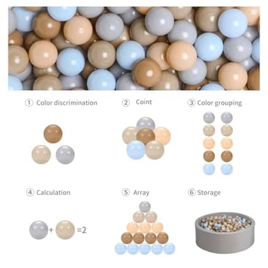 GOGOSO Ball Pits Balls for Toddlers 1-3, Plastics Shape Ball Non-Phthalate Non-BPA Non-Toxic 2.2-Inch Crush Proof Play Balls Play Tent Pool Playhouse Playpen Party Decoration,100pcs - Image 6