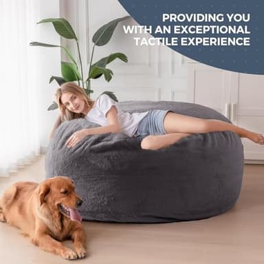 MAXYOYO Giant Bean Bag Chair Bed for Adults, Convertible Beanbag Folds from Lazy Chair to Floor Mattress Bed, Large Floor Sofa Couch, Big Sofa Bed, High-Density Foam Filling, Machine Washable - Image 4
