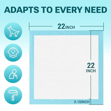 Clean Spaces 100 Count Super Absorbency Puppy Pads 22"x 22", Leakproof Quick Drying Dog Training Pee Pads, Puppy Pee Pads, Disposable Underpads Changing Pads for Baby, Puppy and Adults - Image 8