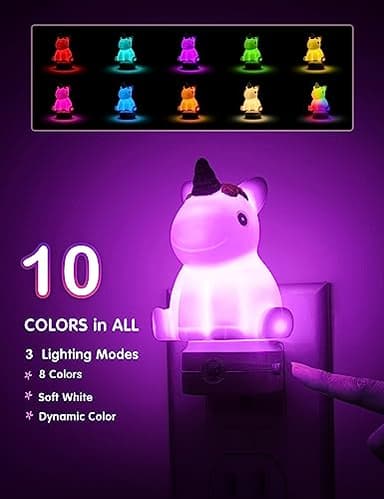 L LOHAS LED Night Light for Kids, [2 Pack] Plug in Night Light with Dusk to Dawn Sensor, LED NightLights, Nursery Nightlight, Birthday Gifts for Girls, Kids, Room Decor - Image 4