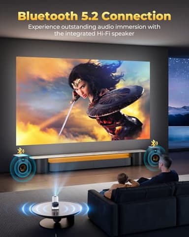 [Built-in Apps & Star Modes & Ambient Light] OPOQO 4K Mini Projector with WiFi and Bluetooth, Full HD 1080P Supported, 270° Portable Outdoor Movie Projector for TV Stick/Smartphone/HDMI/USB - Image 6