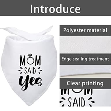Mom Said Yes Wedding Engagement Dog Bandana Dog Engagement Announcement Pet Engagement Wedding Photo Prop Pet Scarf Pet Accessories for Dog Lovers Gift - Image 5