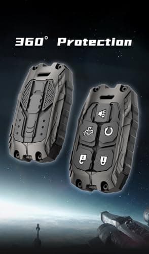 Heavy Key Fob Cover Case Protector for GMC, Keychain, Accessories for 2023 2022 2021 2020 2019 GMC Sierra, Chevy Silverado 1500 2500HD 3500HD (Type-B 5 Buttons) - Image 3