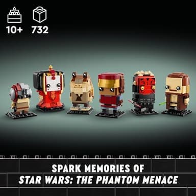 LEGO Star Wars BrickHeadz The Phantom Menace - Collectible Star Wars Figures of Annakin, Darth Maul, & More - Gift for Fans - 40676 - Image 7