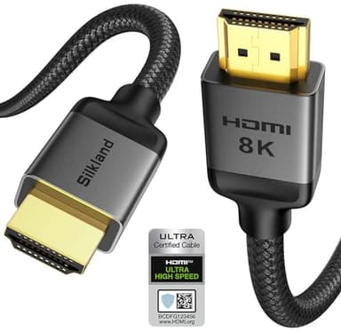 Silkland Certified HDMI 2.1 Cable, [4K@240Hz 144Hz 120Hz, 8K@60Hz] 1440P Ultra High Speed HDMI Cable 48Gbps (Upgrade Braided), HDR10+, eARC, HDCP 2.3, Compatible for Xbox/PS5/PS4/Roku TV-6.6ft - Image 1
