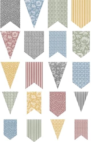 Teacher Created Resources Classroom Cottage Pennants Accents - Assorted Sizes (TCR7197) - Image 1