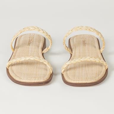 The Drop Women's Paris Square Toe Two Strap Flat Sandal, Braided Strap Raffia, 9.5 - Image 6