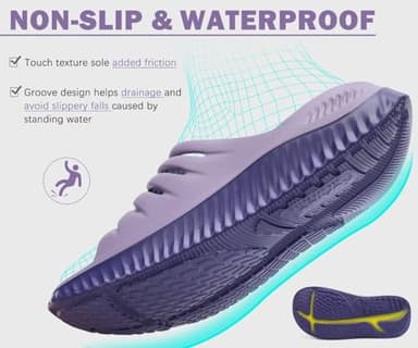 KuaiLu Womens Recovery Sandals Comfortable Plantar Fasciitis Arch Support Ladies Orthopedic Open Toe Slip On Running Sport Walking Slides Thick Athletic Cushion Slippers Summer Sliders Purple Size 9 - Image 8