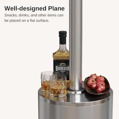 EAST OAK 48,000 BTU Patio Heater for Outdoor Use With Round Table Design, Double-Layer Stainless Steel Burner and Wheels, Outdoor Patio Heater for Home and Commercial, Stainless Steel - Image 7