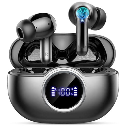 Wireless Earbuds, 2025 Bluetooth 5.4 Headphones Hi-Fi Stereo 3D Bass Ear Buds, 4 ENC Noise Cancelling Mic, 36Hrs USB-C in-Ear Earphones, IP7 Waterproof Workout Sport for Laptop Pad Android iOS, Black - Image 1
