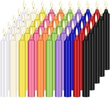 YOROXRG 100 pcs Spells Chime Candles Unscented Assorted Colors Mini Taper Candles | 4" Tall x 1/2" Diameter | Great for Casting Chimes, Rituals, Spells - Image 1