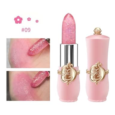 6 Pcs/Set Flower Jelly Lipstick Set Temperature Change Moisturizer Long Lasting Nutritious Shimmer Lip Balm Magic Color Change Lip Gloss (Color Changing Lipstick Set B) - Image 7