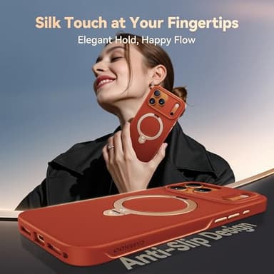 CASEKOO Twilight Orange Designed for iPhone 17 Pro Max Case with Spin Magnetic Stand [16FT Military Protection] [Non-Slip Edge] [Fit for MagSafe] Shockproof for iPhone 17 ProMax case with Stand 6.9'' - Image 3