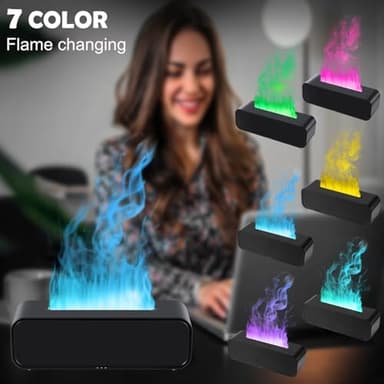 7Color Flame Diffuser, Bonfire and Fireplace 10.7"3"3.1" (Black) - Image 3