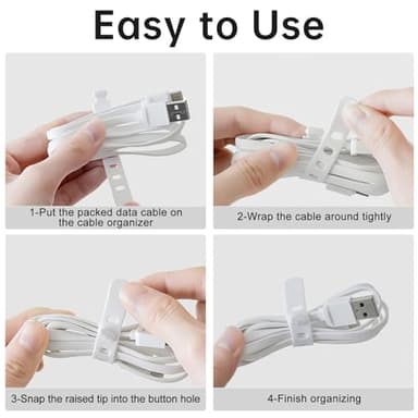 PAVSTINE 2 Pcs Large Cable Organizer Box with Wire Ties,Plastic Charger Organizer box with 8 Compartments,Stackable Cord Organizer Box for Office,Home,Desk Drawer Stationery Supplies Storage,White - Image 6