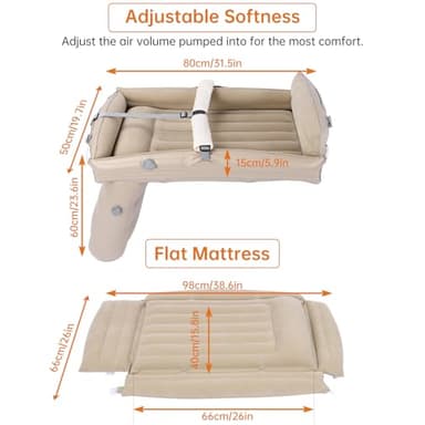 PAHTTO Kids Airplane Bed, Inflatable Plane Seat Extender for Toddler, Kids Travel Bed for Flight with Hand Pump, Toddler Travel Essentials - Image 2