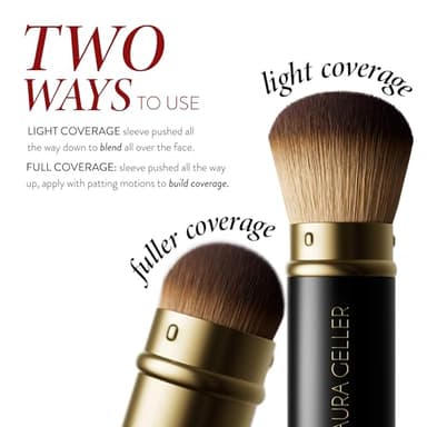 LAURA GELLER NEW YORK Retractable Airbrush Kabuki Brush for All Face Makeup & Foundation for Liquid, Cream and Powder Face Makeup With Aluminum Handle - Image 4